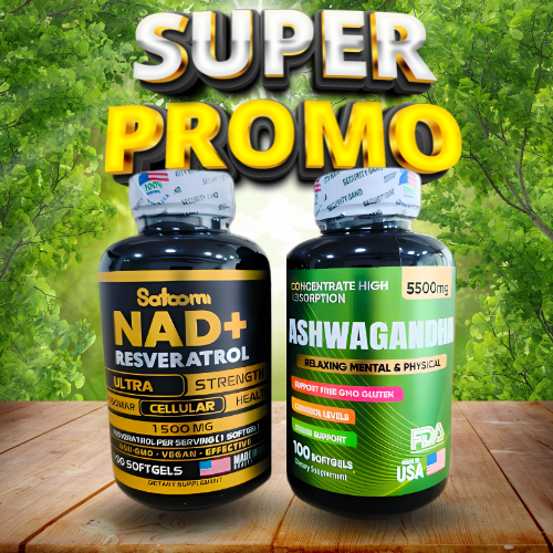 COMBO NAD+RESVERATROL Y ASHWAGANDHA 30% OFF